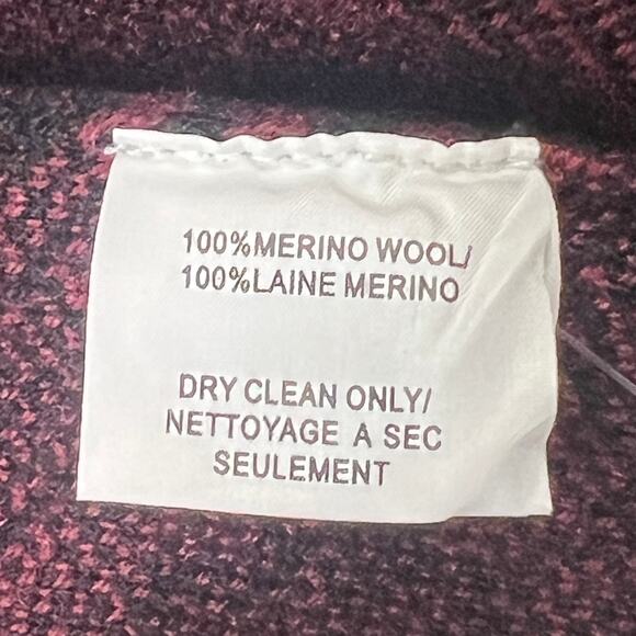 Mr. Turk Men's Size L Button Front Cardigan Sweater Trent Wool Maroon/Black - Picture 8 of 11